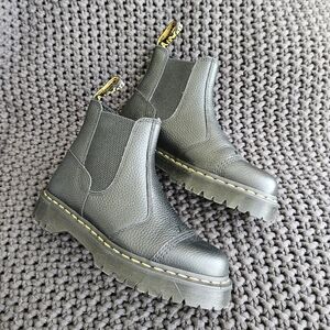 Dr. Martens 2976 Bex Fleece-Lined Black Milled Nappa Platform Chelsea Boots